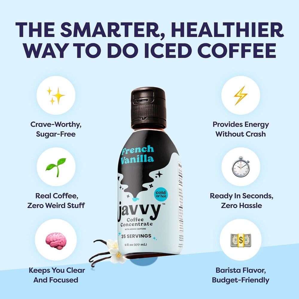 Coffee Concentrate - Cold Brew, Instant Hot Drinks, 35 Servings, French Vanilla - Picture 5 of 9